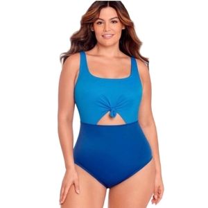Beach Betty Blue Cutout One Piece Swimsuit